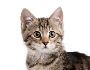 Obraz premium Headshot cat isolated on white background