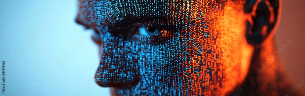 Poster an it specialist evaluates cyber security threats through advanced holographic data visualization