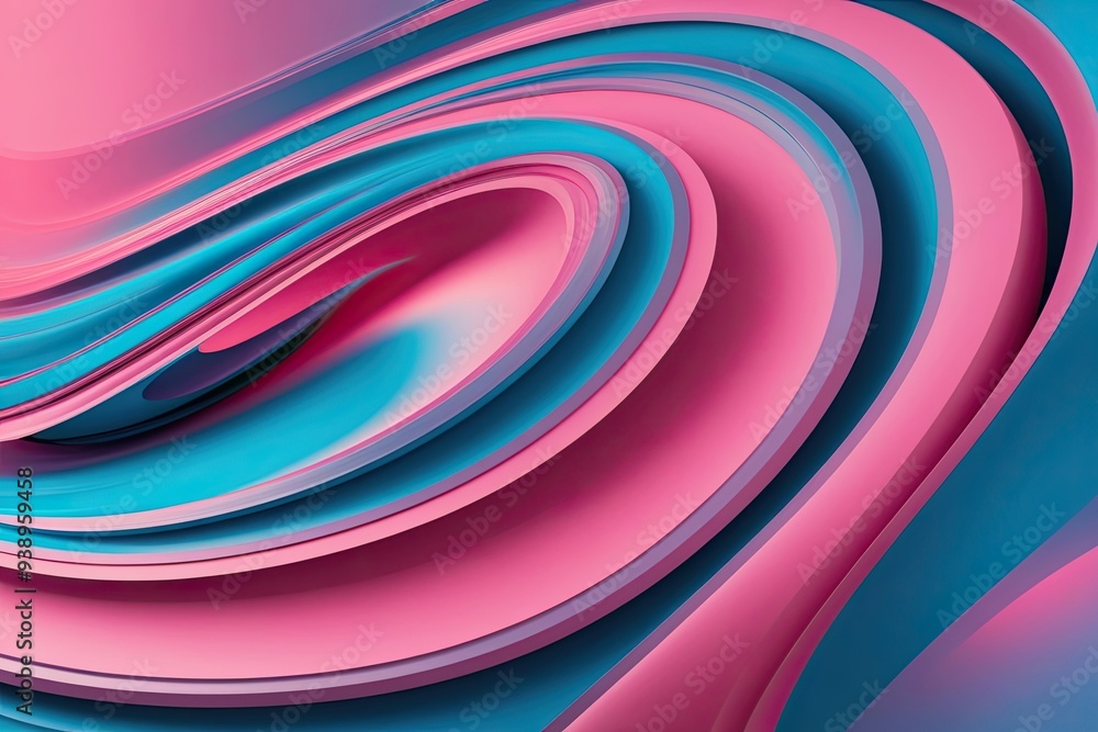 Poster retro pink and blue gradient swirl background with dynamic nostalgic wave pattern