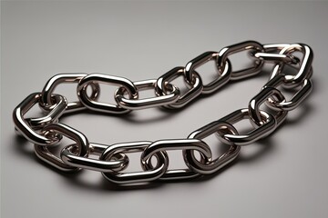 Obraz premium Three-Dimensional Metallic Chain in a Fluid Abstract Motif