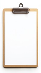 A blank clipboard writing board on a white background, simple 
