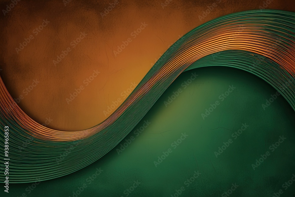 Poster rustic green and burnt orange gradient background with vintage texture and ample space for text