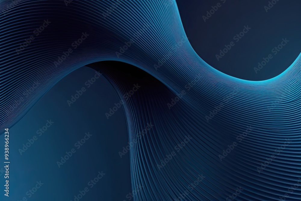 Poster deep navy cerulean smooth gradient swirl backdrop with captivating retro wave texture