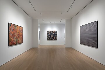 Contemporary Art Gallery Exhibit Featuring Minimalist White Wall Design for Elegant Display