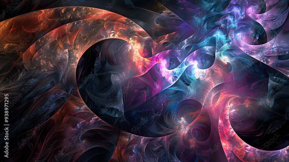 Poster abstract fractal pattern. computer generated graphics