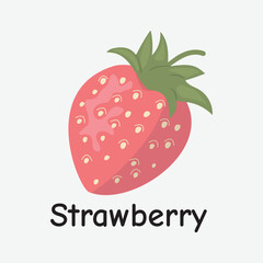 Strawberry Hand Drawn Illustration on White Background