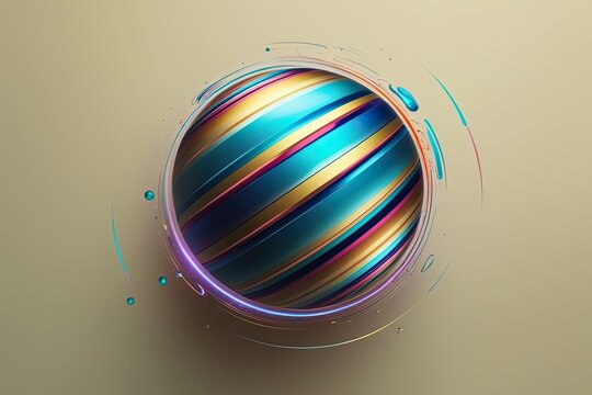 Vibrant Dynamic Orb Artwork on Light Background with Fluid Colors and Motion