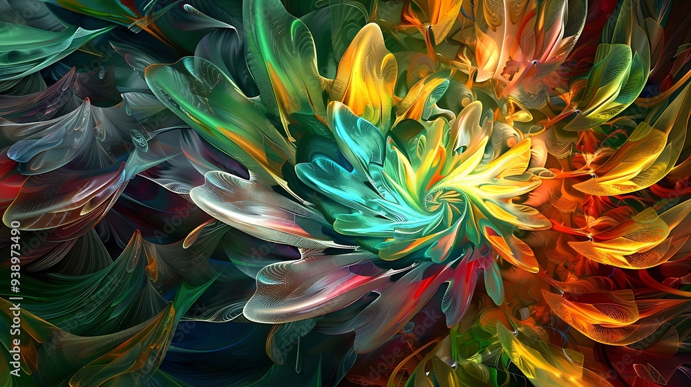 Poster abstract fractal pattern. computer generated graphics