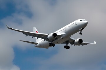 Naklejka premium Elegant White Commercial Airplane Ascending in Isolated 3D Model Design