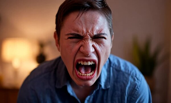 portrait of a person screaming