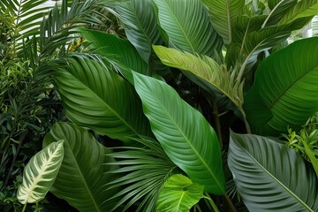 Tropical Botanical Beauty Featuring Lush Green Leaves and Diverse Varieties