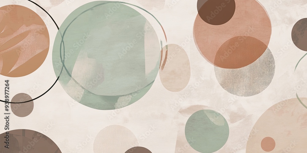 Canvas Prints Abstract Circles in Soft Earthy Tones