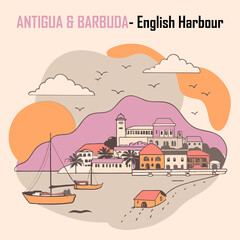 Fototapeta premium Antigua and Barbuda - English Harbour cuate 