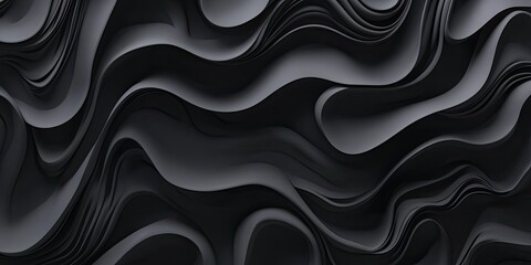 Obraz premium Abstract Black Waves with Smooth Textures