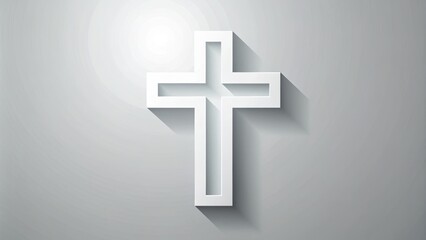 Obraz premium Vector Illustration Of A Simple Cross Shape With Gradients And Shadows, Suitable For Various Design Projects And Religious Or Spiritual Contexts.