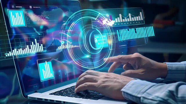 Artificial Intelligence AI Digitalant architect creating artificial intelligence web design with a virtual screen interface.