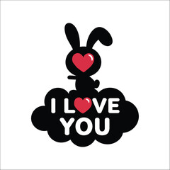  Rabbit silhouette vactor illustration.