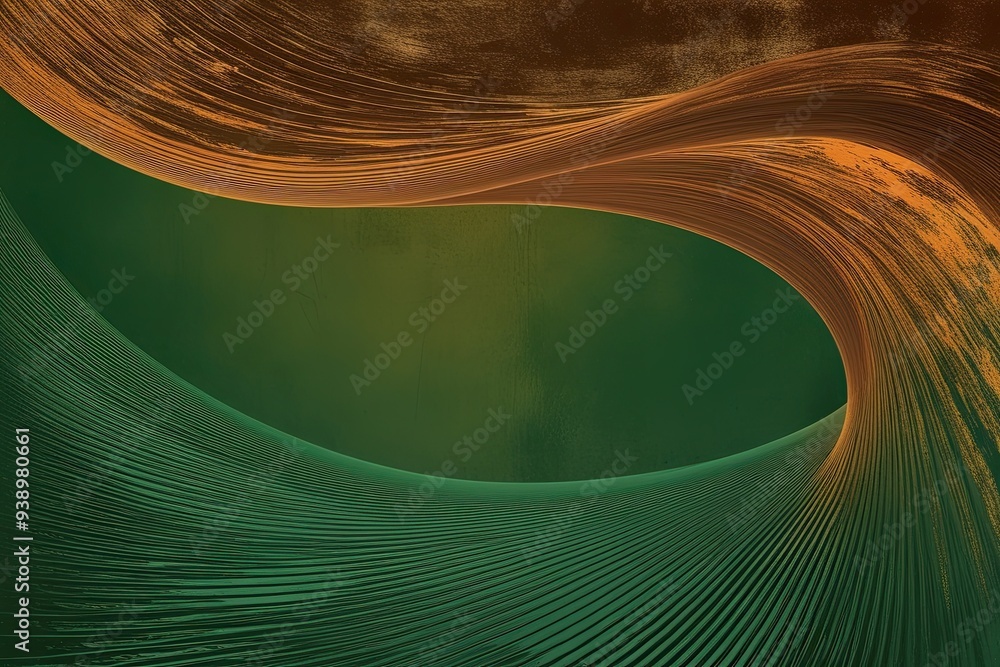 Poster rustic green and burnt orange gradient background with vintage texture and ample copy space