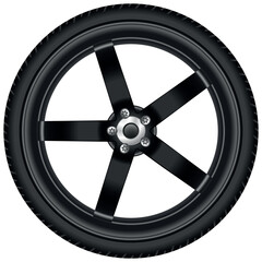 Obraz premium Alufelge, Rad, Sommerreifen, Reifen, Auto, Tuning, Sport - Vektor Design, Icon