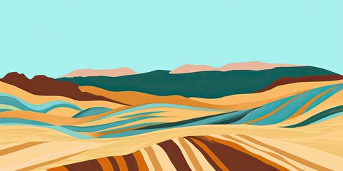 Abstract Landscape with Layers of Earthy Tones