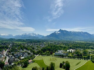 landscape with mountains and clouds