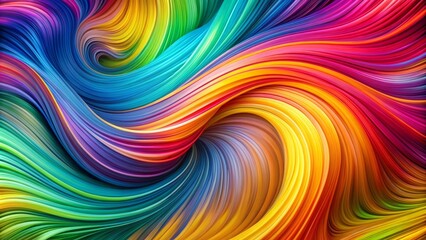Obraz premium Vibrant hand-painted multicolored lines swirl and curve in abstract harmony, creating a dynamic, modern, and expressive background texture perfect for creative design elements.