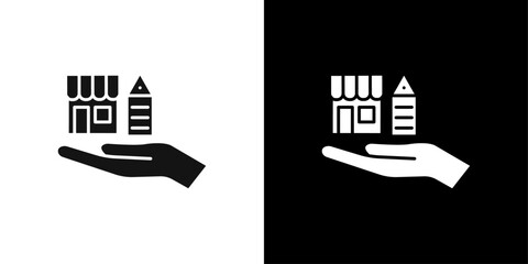Obraz premium Building ownership icon Flat fill set collection