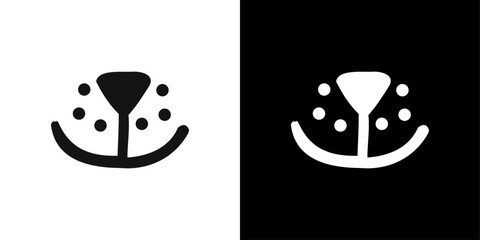 Cat cute face nose icon Flat fill set collection © Kajal