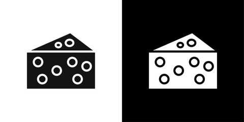 cheese icon Flat fill set collection