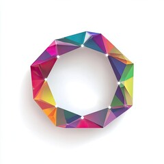 Colorful Geometric Shape with Faceted Design