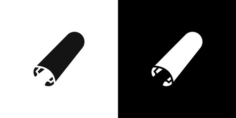 Cinnamon bark icon Flat fill set collection