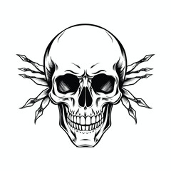Intricate Skull Design with Spikes