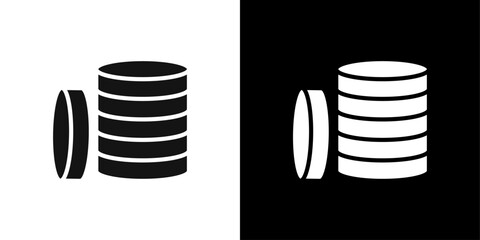 Coin stack icon Flat fill set collection