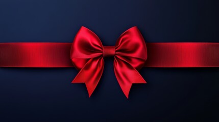 Classic Charm: Red Bow Template Element for Greeting Cards