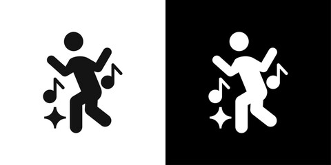 dance icon Flat fill set collection