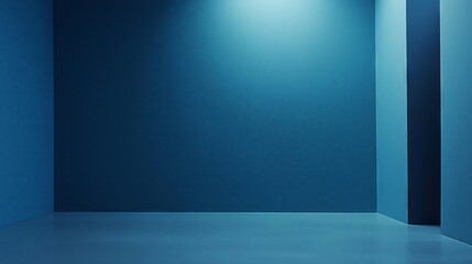 Modern Blue Room with Minimalist Lighting.

