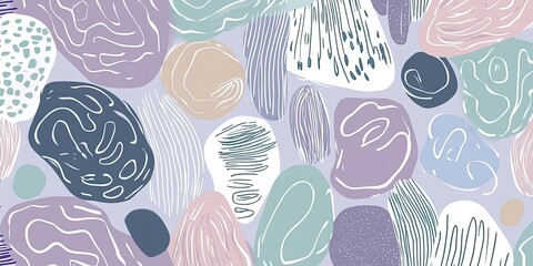 Naklejka premium Abstract Shapes in Pastel Colors