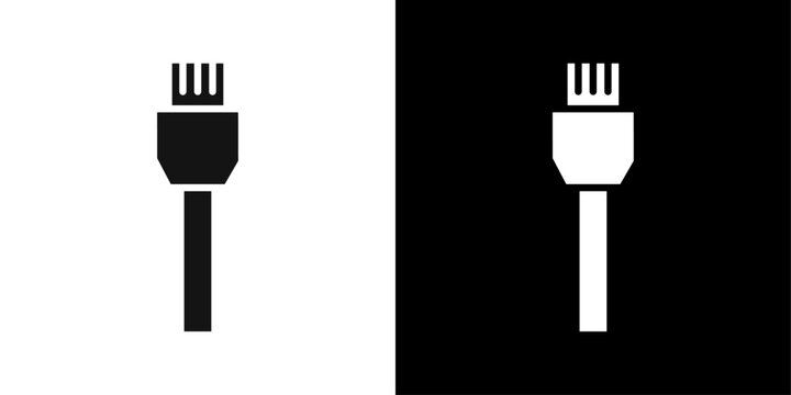 ethernet cable plug icon Flat fill set collection