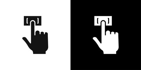 Finger authentication icon Flat fill set collection