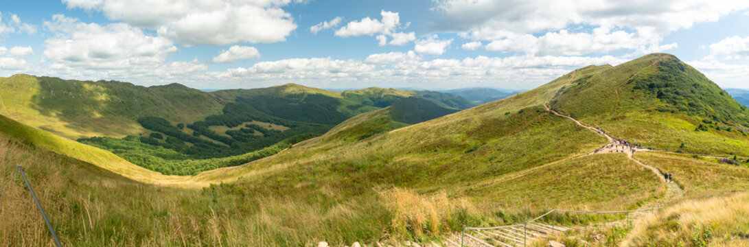 Panorama Bieszczad&oacute;w wysokich, Krzemień, Kopa Bukowska, Tarnica
