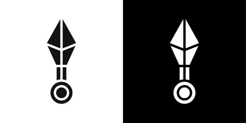 Japanese ninja shuriken icon Flat fill set collection © Kajal