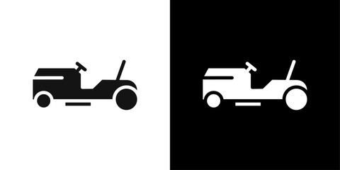 Lawn mower icon Flat fill set collection