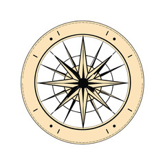 Beige and Black Compass Design