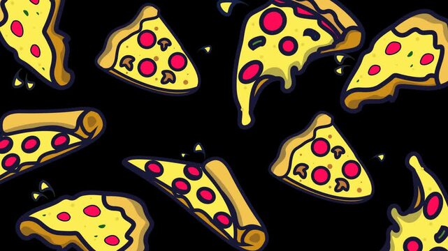 Tasty foof of pizza motion