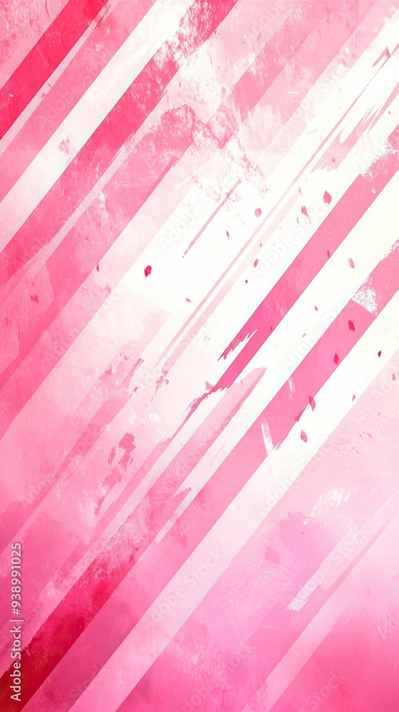 Sticker Abstract Pink Stripes with Watercolor Effect