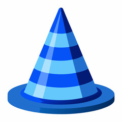 Here is the vector design of a blue glass traffic cone on a white background art vector illustration