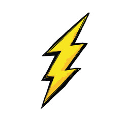 Bold Yellow Lightning Bolt Illustration