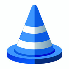 Here is the vector design of a blue glass traffic cone on a white background art vector illustration