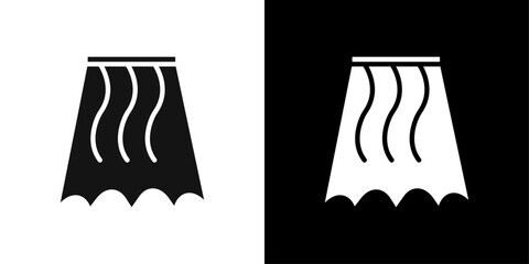 skirt girl clothes icon Flat fill set collection