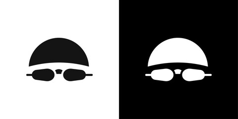 Swimming Glasses icon Flat fill set collection